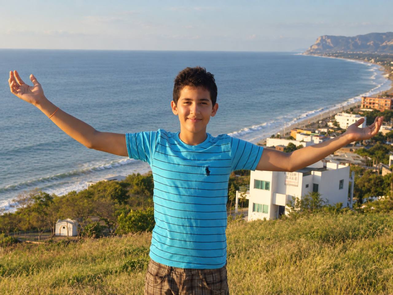 César a los 15 años, frente al mar de Crucita